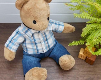 Teddy Bear Trousers Sewing Pattern & Tutorial (Fits seated memory bears such as Simplicity A2115 memory bear) -PDF Download