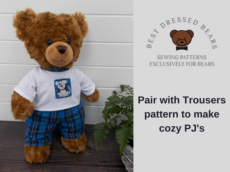 TEDDY BEAR TSHIRT Pdf Pattern Fits Build A Bear & Other 1518 Etsy