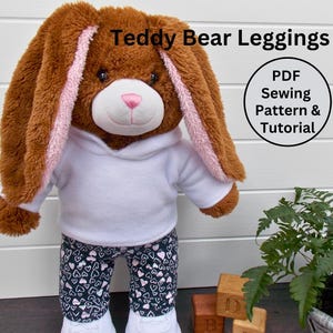 TEDDY BEAR LEGGINGS (Jeggings) Pdf Pattern Fits 15-18 inch teddy bears such as Build a Bear. Teddy Bear Clothes Sewing Pattern + Tutorial