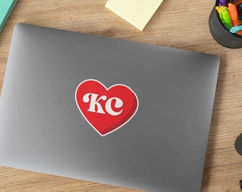 Kansas City Red Heart Sticker - 3" | Waterproof | UV Safe | KC Heart Sticker | KC Car Sticker | Kc Heart Bumper Sticker | Car Decal