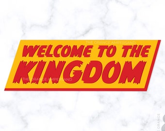 Welcome to the Kingdom KC Football Bumper Sticker | KC Football Decal | Chiefs Sticker | 5" Wide | Waterproof/UV Safe, Mahomes Kelce Sticker