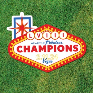 Chiefs LVIII Champions Waterproof Sticker | UV Safe | Professionally Printed in KC! | Kc Chiefs Sticker | 3.75&quot; Wide | Chiefs Bumper Sticker