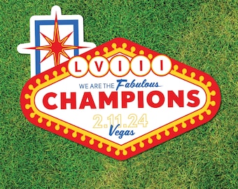 Chiefs LVIII Champions Waterproof Sticker | UV Safe | Professionally Printed in KC! | Kc Chiefs Sticker | 3.75" Wide | Chiefs Bumper Sticker