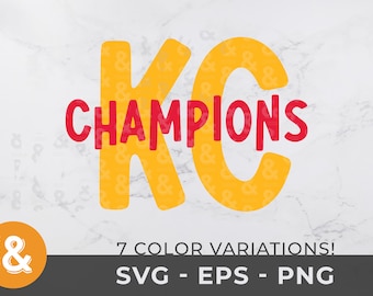 KC Champions SVG Design | Kansas City Champions SVG for Cricut or Silhouette | KcMo T-Shirt Design | Chief svg | Commercial License!