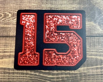 Sequin 15 Mahomes Waterproof Sticker | Decal | Chiefs Car Sticker | Mahomes Water Bottle Sticker