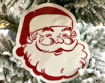 Vintage Santa Sticker | Vintage Christmas Sticker | Xmas Sticker | St Nick Decorations | Santa Labels | Santa Waterproof Car Decal