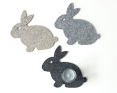 Rabbit Felt Coasters  /  Bunny Decor / Easter Bunny Coasters / Cute Coasters