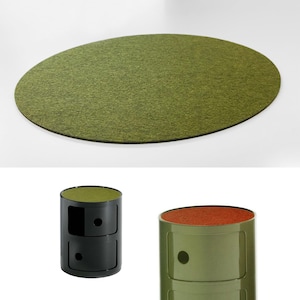 Set of 2 Round or Rectangular Felt Mat / Pad suitable Kartell Componibili Container / Round table cover / Different sizes Mat