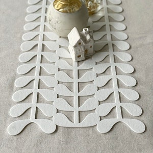 Table Runner &quot;Sprigs&quot;/ Felt Runner / Gray Table Decor / Housewarming Gifts