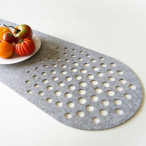 Modern Table Runner / Felt Runner / Gray Table Decor / Housewarming Gifts