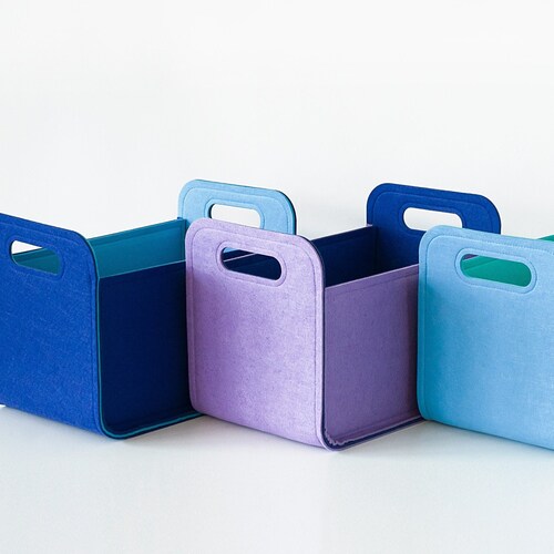 Colorful Felt Storage Bin / Nursery Storage Bin / Modern Etsy