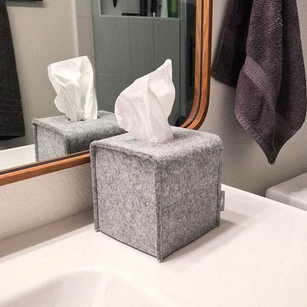 Tissue Box Cover / Felt Tissue Holder / Napkin Holder for Table / Modern Tissue Box Cover / Bathroom Organisation