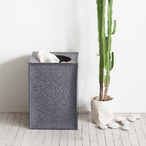 Large Laundry Hamper / Gray Felt Storage / Hamper basket / Toy Basket / Laundry Bag / Felt Basket / Possible in Custom Size