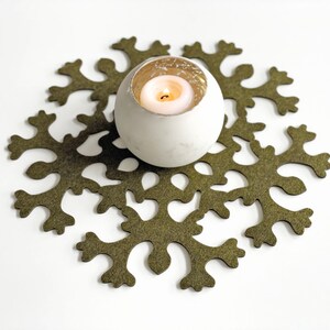 Unik bordsunderlägg / filt snöflingebordsunderlägg / juldekoration för matbord