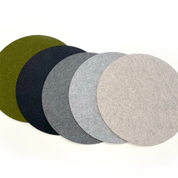 Round Placemats / Minimalistic Felt Table mats / Sets of 4,6,8 Placemats