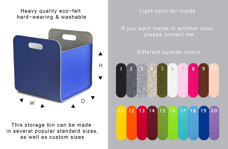 Colorful Felt Storage Bin / Nursery Storage Bin / Modern Etsy