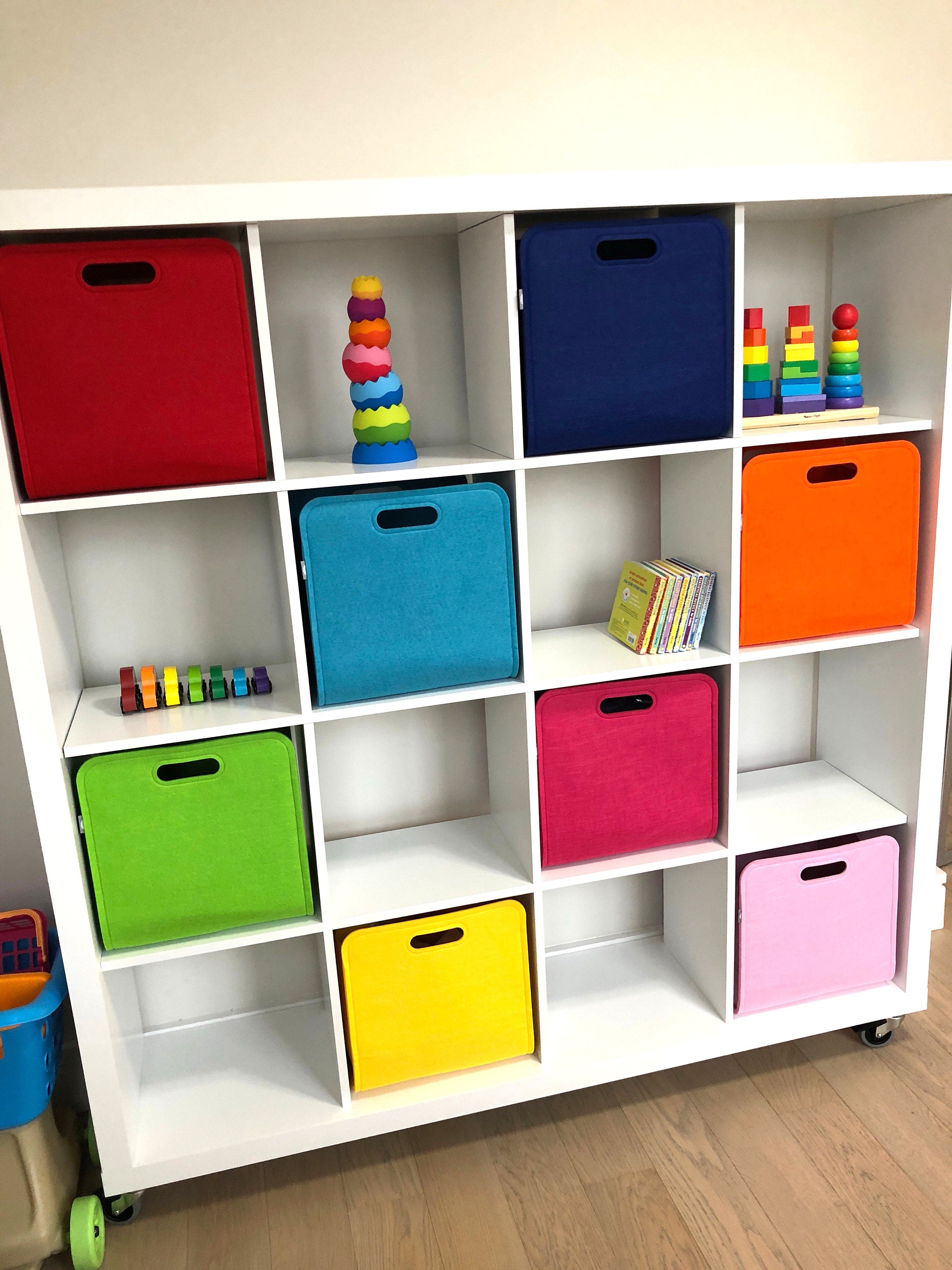 Colorful Felt Storage Bin / Nursery Storage Bin / Modern Etsy