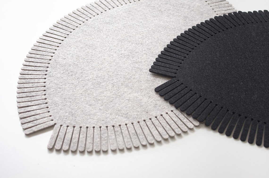 Set Unique Placemats / Modern Table Decor / Fringe Placemats / Etsy UK