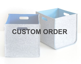 Custom Order for Leanne / 8 shelf storage bins with colour inside