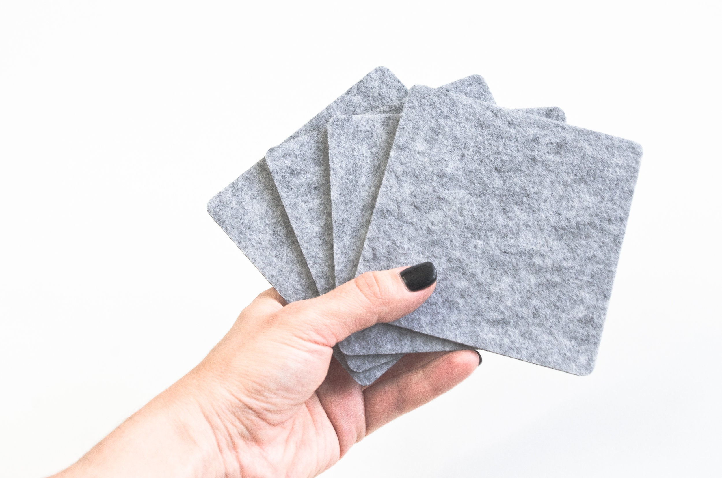 Square Coasters / Felt Coasters / Gray Minimal Decor / Simply Etsy