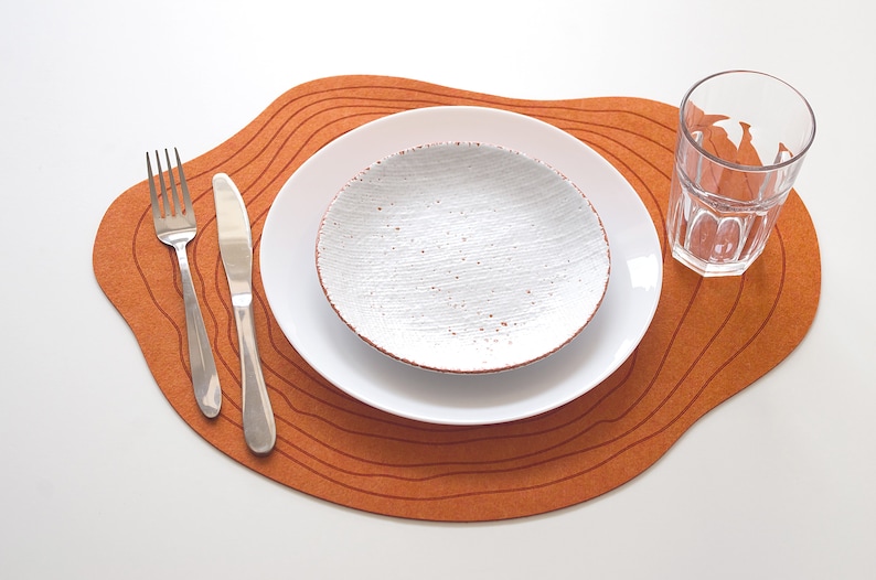 Set moderne Tischsets/Berg Tischsets/Oval Filz Etsy.de