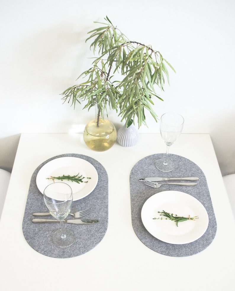 Set Oval Placemats/table Protector /dining Table Sets/ Modern Etsy