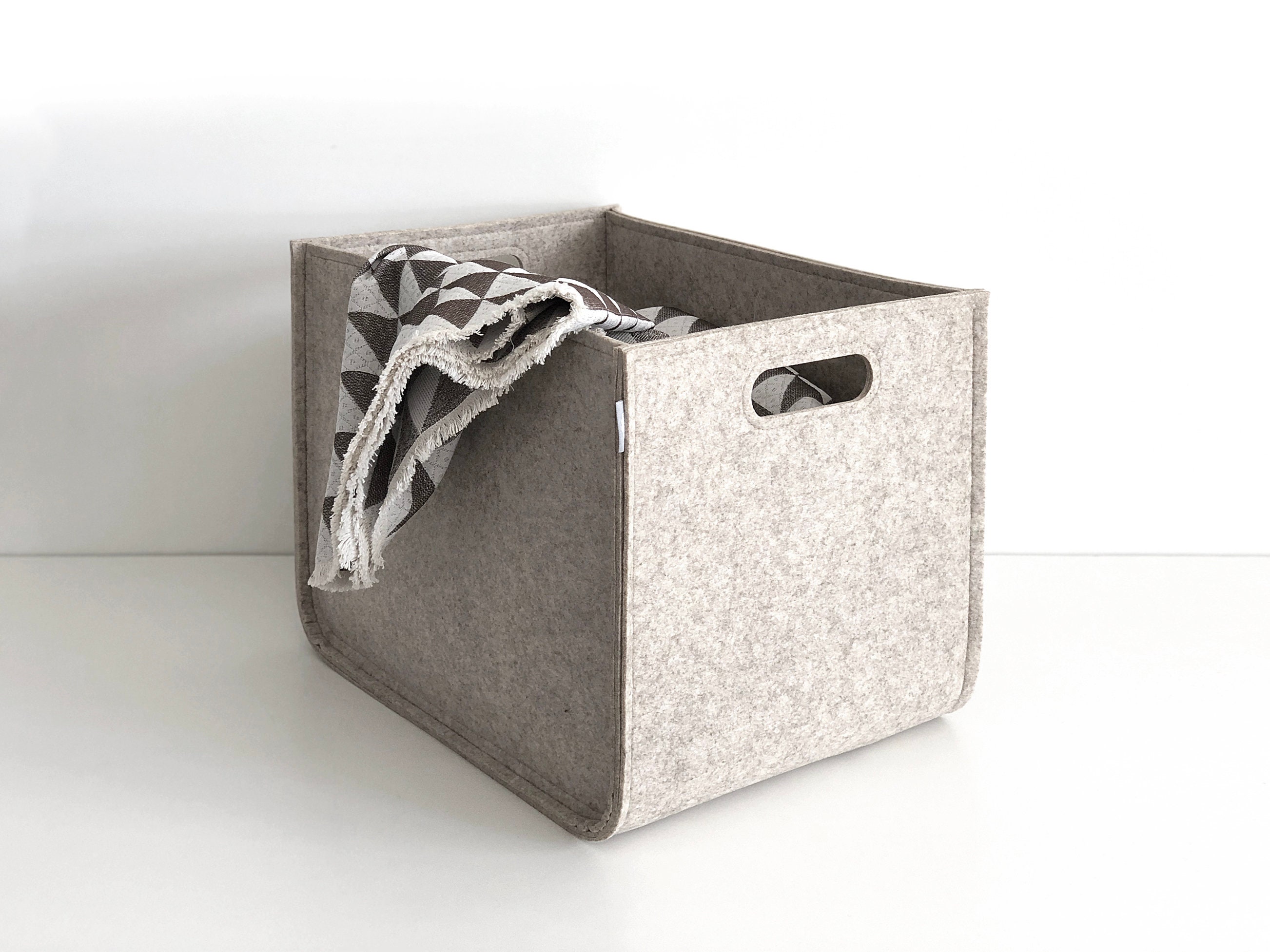 32 x 32 cm/3er Set-Beige Nylon Box-Home 32 x 32 cm/3er Set-Beige Nylon Box-Home