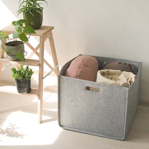 Strong Storage Basket / Felt Storage Bin / Clothes storage / Minimalist Home storage / Possible in Custom Size image 8