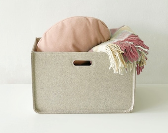 Strong Storage Basket / Felt Storage Bin / Clothes storage / Minimalist Home storage / Possible in Custom Size