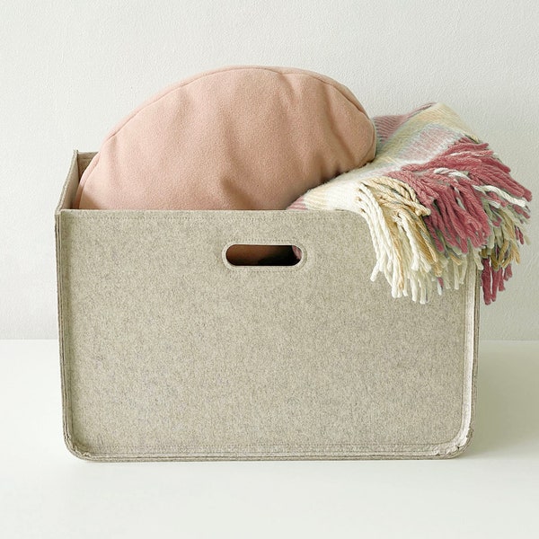 Strong Storage Basket / Felt Storage Bin / Clothes storage / Minimalist Home storage / Possible in Custom Size