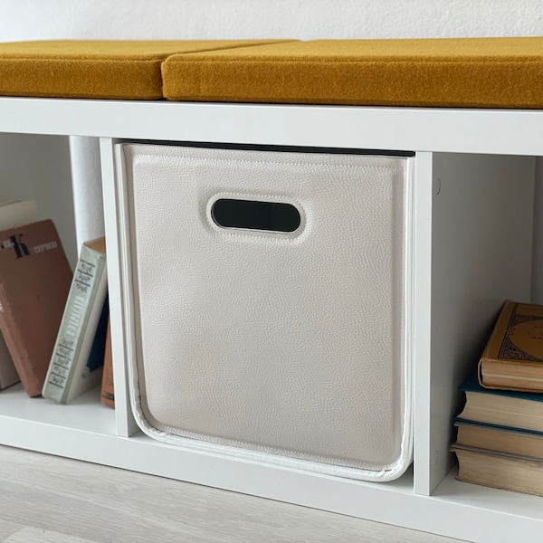 Leder Box für Aufbewahrung und Organisation / Filz + Veganer Lederkorb / Home Aufbewahrungsbox / Kallax Box / In Sondergröße möglich