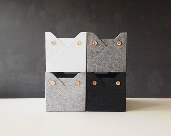 Lot de 4 boîte en feutre/bac de rangement/panier de rangement avec boutons/taille 13x13x13 pour insert Kallax/possible en taille personnalisée