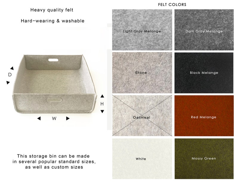 Poubelles de rangement sous le lit / Panier de rangement long et solide / Rangement des vêtements / Rangement sous le lit / Taille personnalisée possible image 3