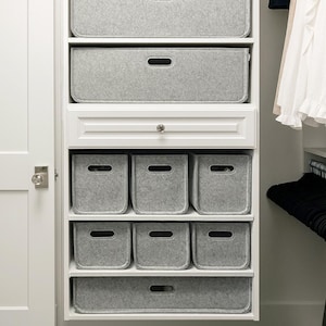 Wardrobe Felt Basket / Clothes Storage / Custom Size Shelf Box Organizer / Stylish Declutter Box