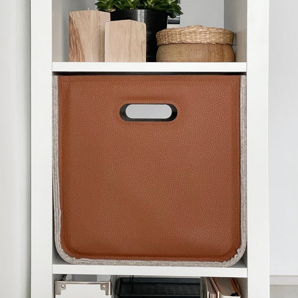 Storage Bins from Vegan Leather + Felt   / Home storage / Storage and Organization / Possible in Custom Size