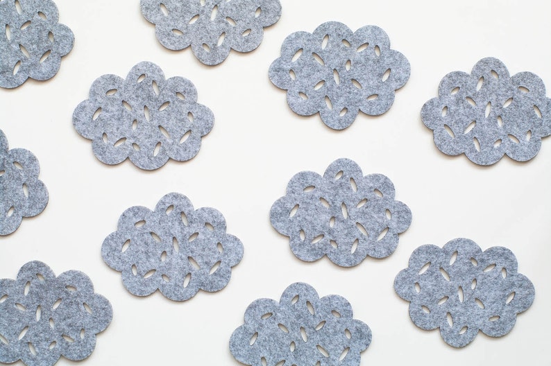 Woven Doodles Coaster, Set of 4 - Buttercream, Ecru or Fern
