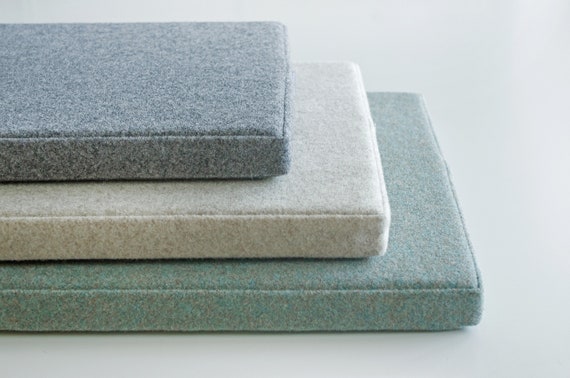 Custom Size Seat Cushion/ Rectangle Chair Cushion from Wool Felt/ Floor Pillow/ Cushion 1,5" 2" 3" 4" thick