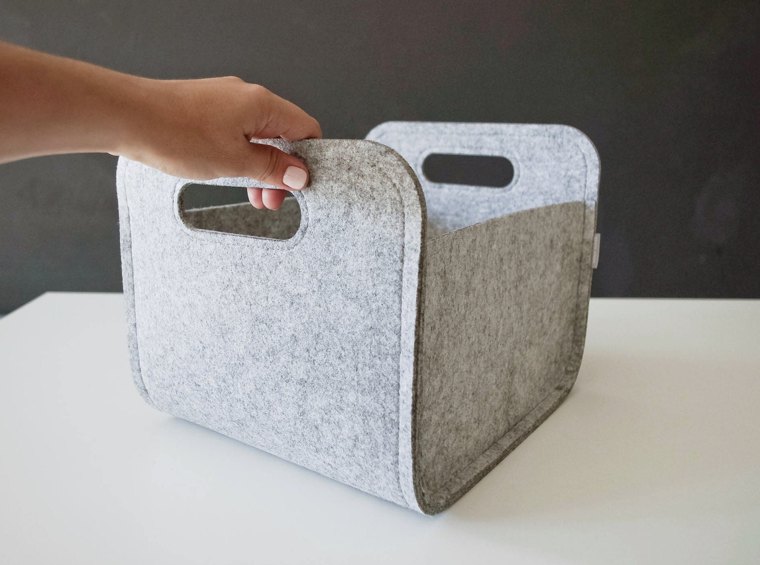 Modern Storage Basket / Felt Storage Bin / Household Storage / Etsy