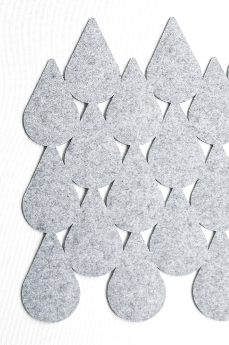 Bath Mat / Droplets / Polyester Felt / Kitchen mat / Nordic design image 1