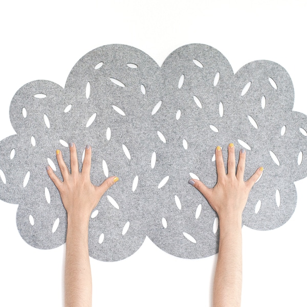 Cloud Bath Mat / Polyester Felt Mat / Bathroom Decor