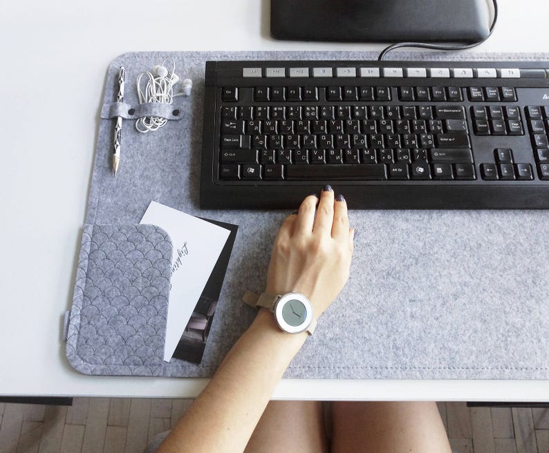 Large Desk Mat Top Organizer Pad Laptop Office Decor Felt