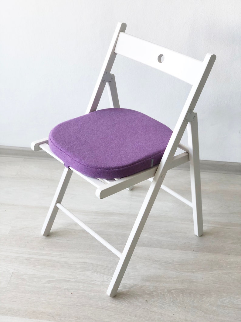 Seat Cushion with Straps / Chair Cushion / Floor Seating Pad / Modern Pillow / Wool Felt Cushion / Felt Pillow / 15.5х 14.5 image 1