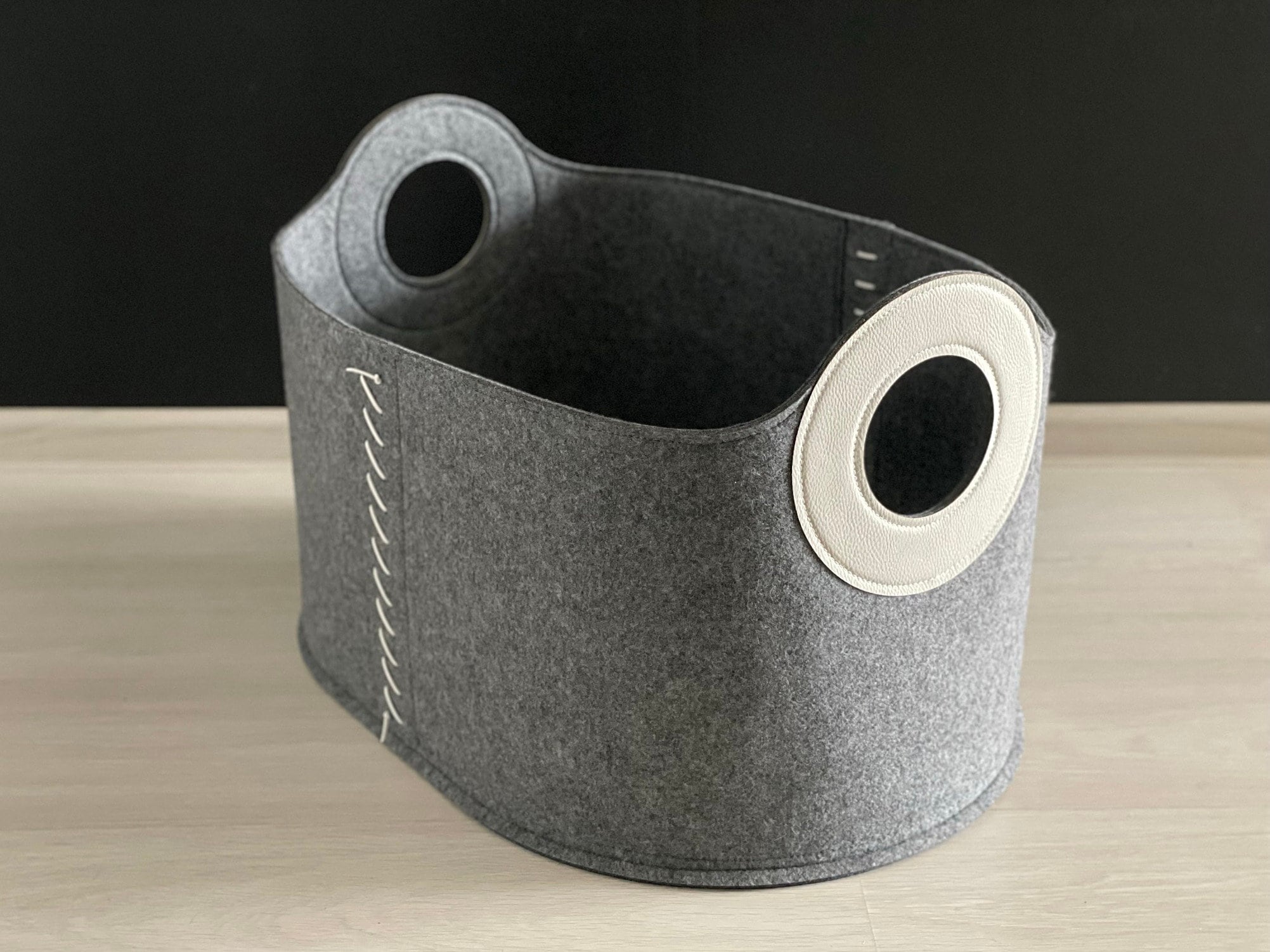 Relaxdays 1 X Felt Firewood Basket, 2 Handles, For Carry - View #5