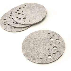 Drink Coasters / Moon / Set Round Coasters / Felt Coasters / Scandinavian