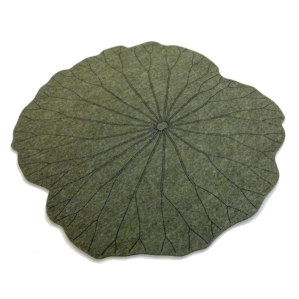 Tischset "Blattlotos" / Tischdekoration / Grünes Filz Tischset / Rundes Tischset / Tischdecke / Tischdecke