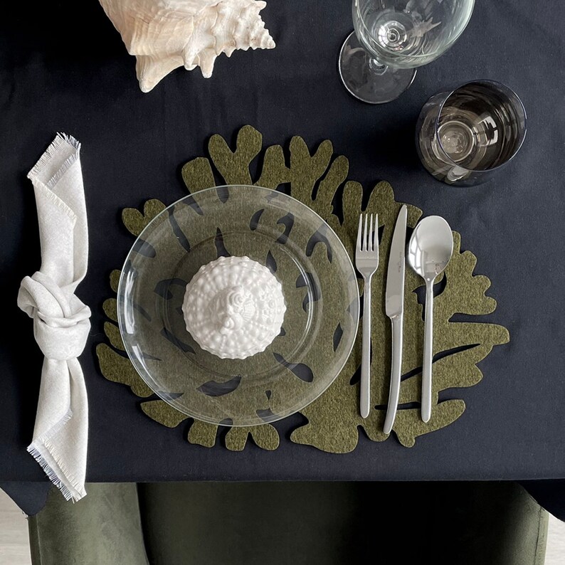 Set of Decorative Placemats/ Marine & Coral Placemats for Modern Tables