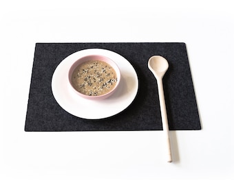 Rectangular Placemats / Felt Table Mats  / Dining Table Set / Black Placemats / Modern Table Mats / Felt Table Cover Sale