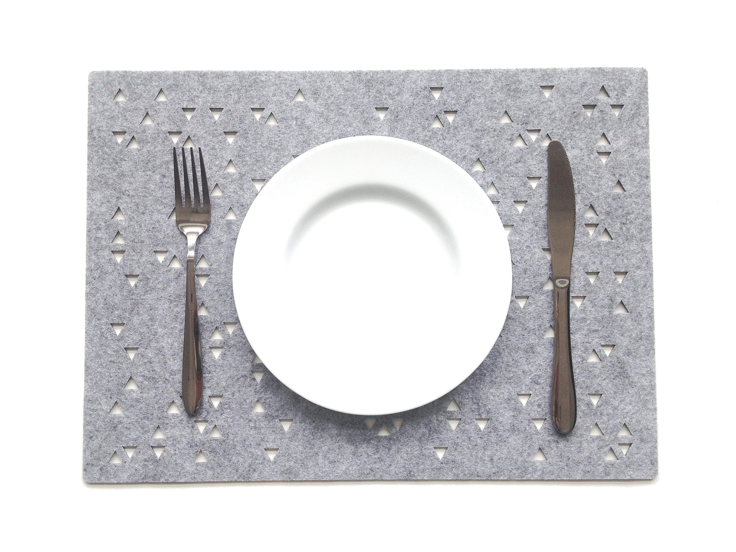 Set of Rectangle Placemats / Geometric Felt Placemats / Modern Etsy