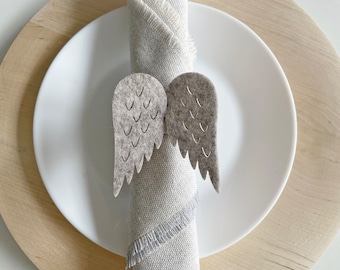 Napkin Rings Set / Wings / Modern Table Decor Setting and Favor for Cocktail Wedding Special Occasions / Scandinavian Decorations