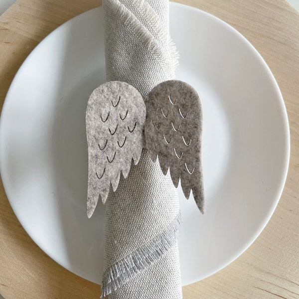 Napkin Rings Set / Wings / Modern Table Decor Setting and Favor for Cocktail Wedding Special Occasions / Scandinavian Decorations